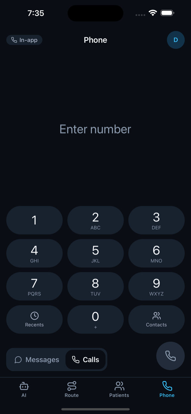 Field app dialer for reaching patients and families through one masked agency line